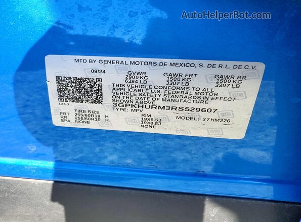 3GPKHURM3RS529607 2024 HONDA PROLOGUE Blue Engine compartment view