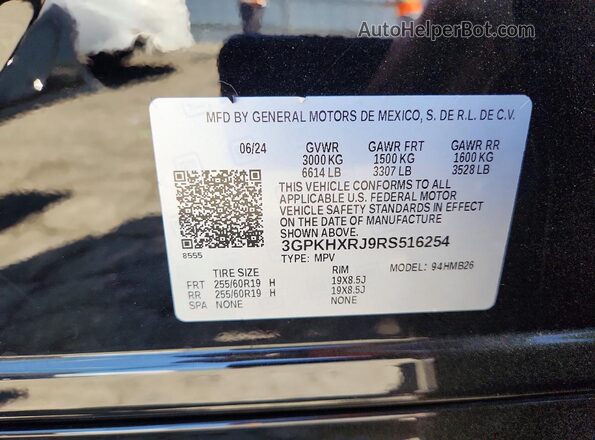 3GPKHXRJ9RS516254 2024 HONDA PROLOGUE Black VIN կոդի պիտակի տեսք