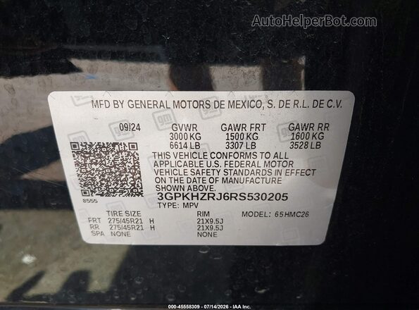 3GPKHZRJ6RS530205 2024 HONDA PROLOGUE Black Widok komory silnika