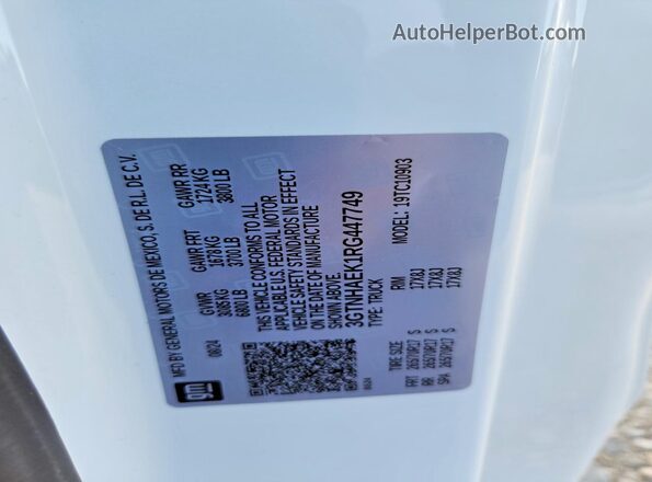 3GTNHAEK1RG447749 2024 GMC SIERRA White Engine compartment view