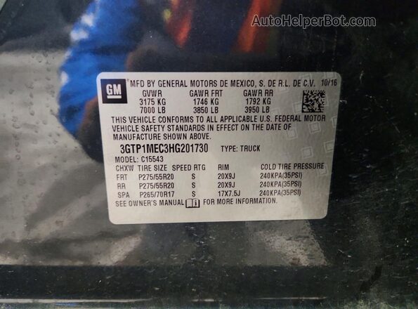 3GTP1MEC3HG201730 2017 GMC SIERRA Blue Widok komory silnika
