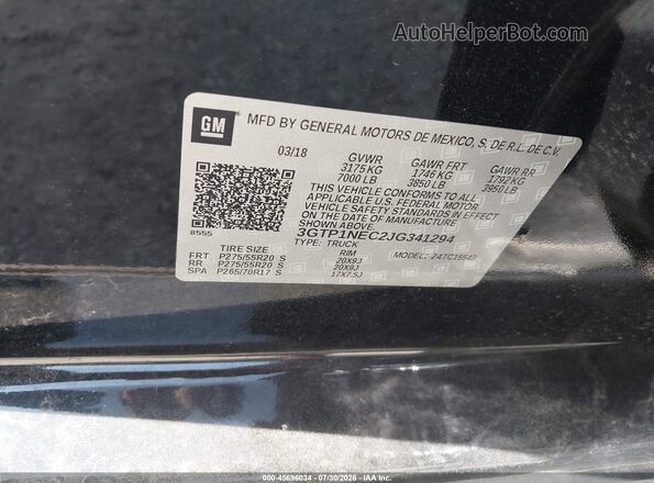 3GTP1NEC2JG341294 2018 GMC SIERRA Black Widok komory silnika