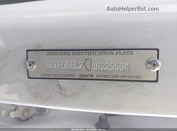 3GTP9EEL7KG229634 2019 GMC SIERRA White Вид підкапотного простору