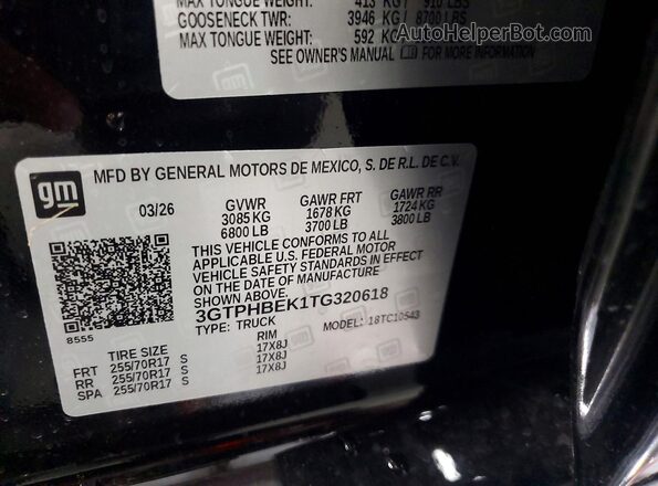 3GTPHBEK1TG320618 2026 GMC SIERRA Black Engine compartment view