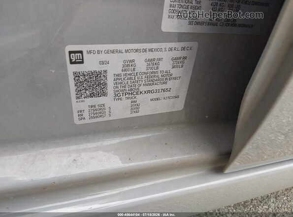 3GTPHCEKXRG317652 2024 GMC SIERRA Gray Engine compartment view