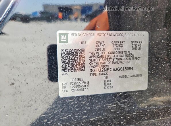 3GTU2NEC6JG615094 2018 GMC SIERRA Black Вид підкапотного простору