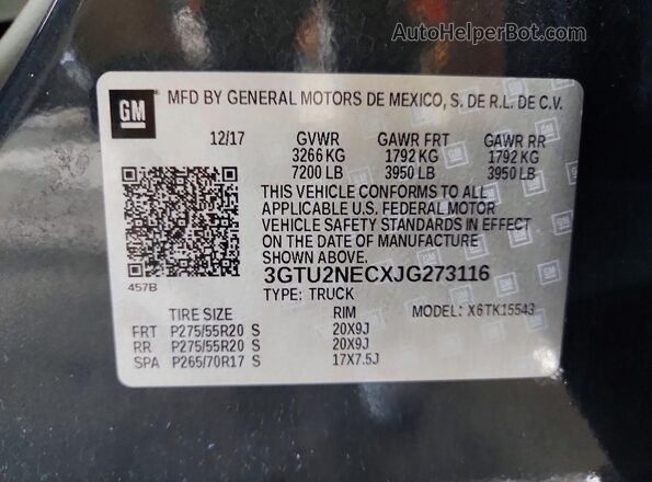 3GTU2NECXJG273116 2018 GMC SIERRA Gray Widok komory silnika