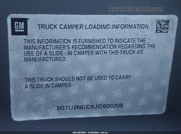 3GTU2NECXJG600209 2018 GMC SIERRA Black Շարժիչի բաժամունքի տեսք