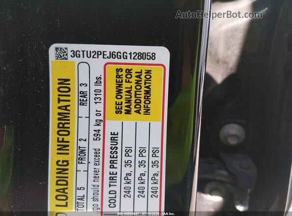 3GTU2PEJ6GG128058 2016 GMC SIERRA Black Вид підкапотного простору