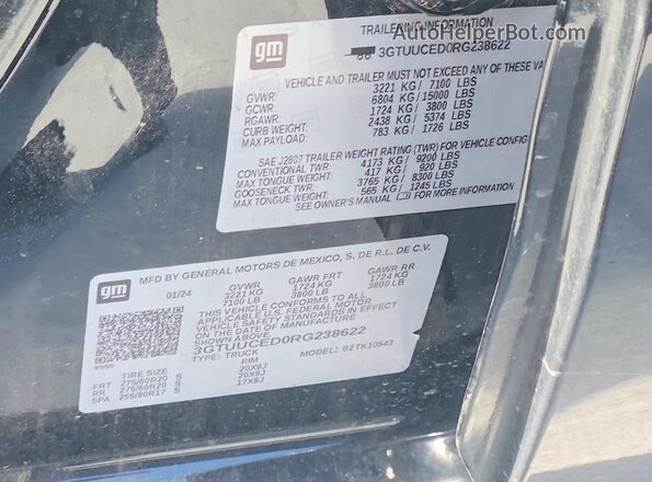3GTUUCED0RG238622 2024 GMC SIERRA Black Вид підкапотного простору