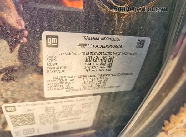 3GTUUDED2PG264061 2023 GMC SIERRA Черный Вид подкапотного пространства