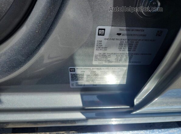 3GTUUDED5TG105500 2026 GMC SIERRA Gray Vista de la etiqueta del VIN