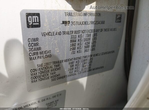3GTUUDEL7RG234368 2024 GMC SIERRA White Engine compartment view
