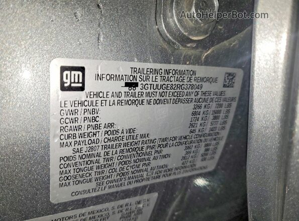 3GTUUGE82RG378049 2024 GMC SIERRA Silver Widok komory silnika