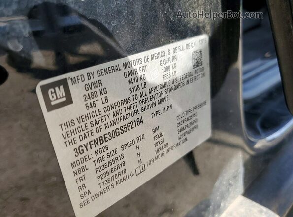 3GYFNBE30GS562164 2016 CADILLAC SRX Черный Панорамный вид салона 360°
