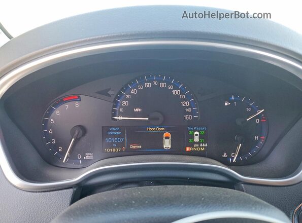 3GYFNBE3XGS516048 2016 CADILLAC SRX Угольный Вид щитка приборов