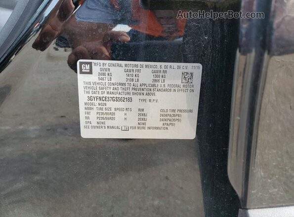 3GYFNCE37GS562183 2016 CADILLAC SRX Черный Вид подкапотного пространства