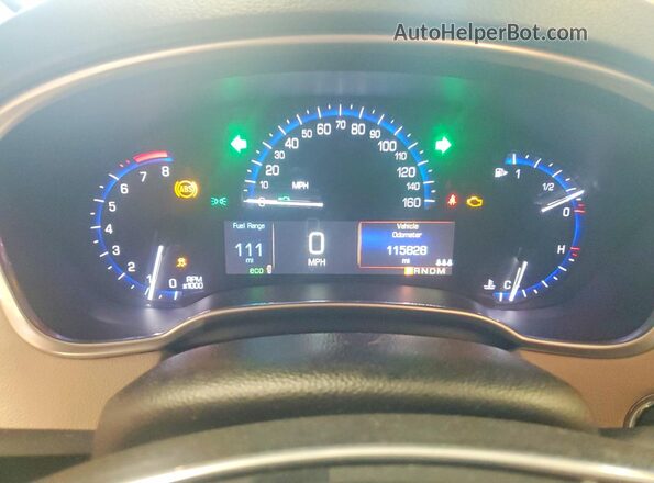 3GYFNDE35GS575505 2016 CADILLAC SRX Silver Vista del cuadro de instrumentos