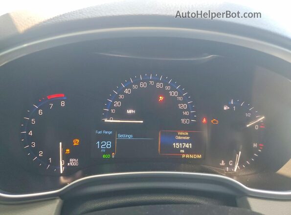3GYFNEE31GS572672 2016 CADILLAC SRX Черный Вид щитка приборов
