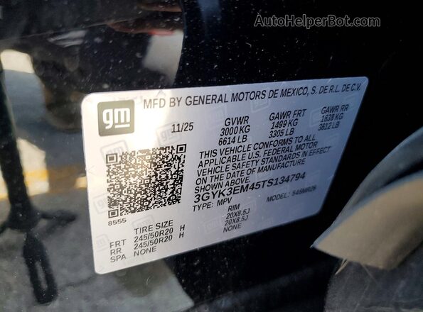 3GYK3EM45TS134794 2026 CADILLAC OPTIQ Черный Панорамный вид салона 360°