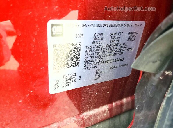3GYK3GM49TS118853 2026 CADILLAC OPTIQ Red Սալոնի 360 աստիճան տեսք