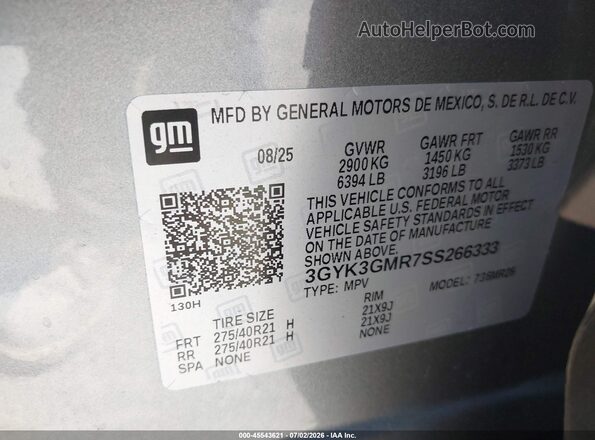 3GYK3GMR7SS266333 2025 CADILLAC OPTIQ Gray Engine compartment view