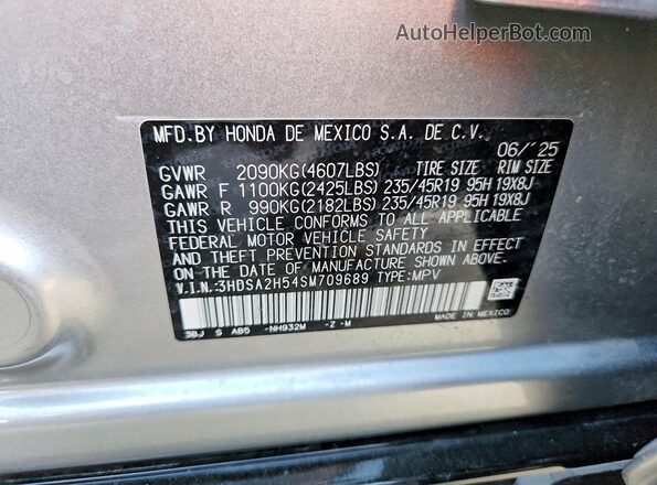 3HDSA2H54SM709689 2025 ACURA ADX Silver Вид підкапотного простору