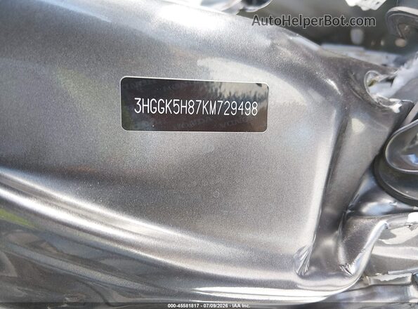 3HGGK5H87KM729498 2019 HONDA FIT Gray Вид підкапотного простору