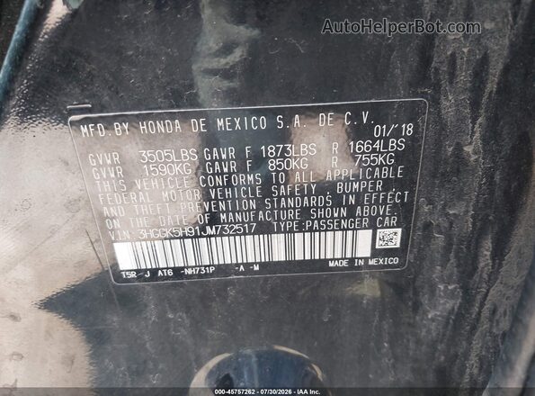 3HGGK5H91JM732517 2018 HONDA FIT Black Vista del compartimento del motor