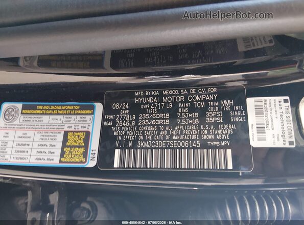 3KMJC3DE7SE006145 2025 HYUNDAI TUCSON Black Вид підкапотного простору