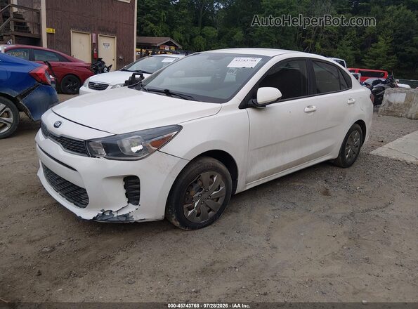 3KPA24AB1KE187698 2019 KIA RIO White Առջևի ձախ երեք քառորդ տեսարան