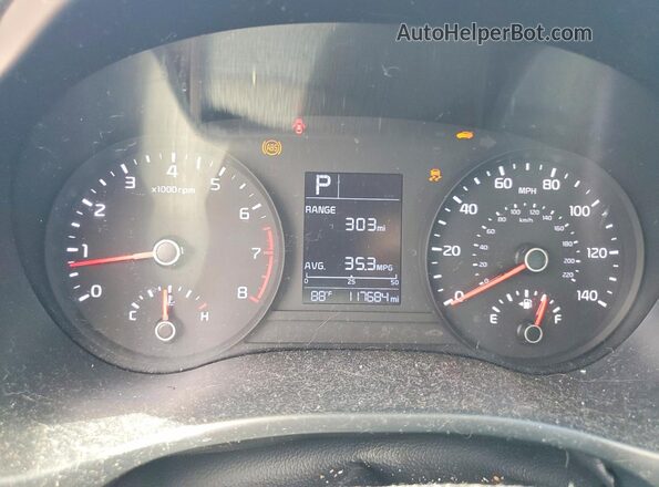 3KPA24AB1KE204841 2019 KIA RIO Gray ხელსაწყოთა პანელის ხედი