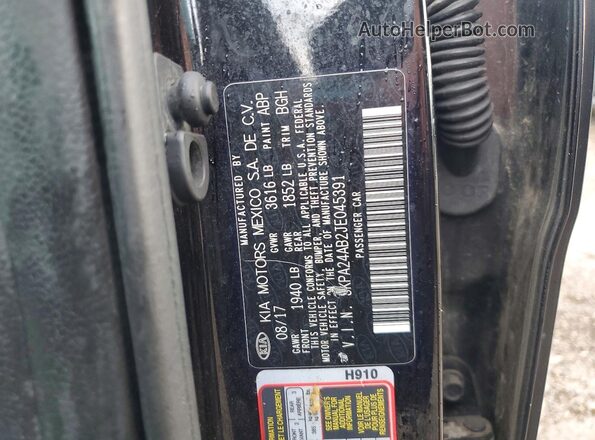 3KPA24AB2JE045391 2018 KIA RIO Черный Вид подкапотного пространства