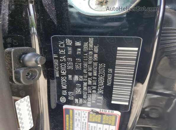 3KPA24AB8KE203735 2019 KIA RIO Черный Вид подкапотного пространства