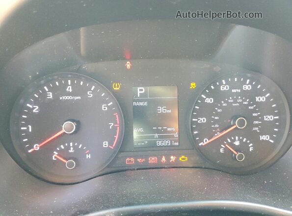 3KPA24AD2LE311562 2020 KIA RIO Blue Вид щитка приладів