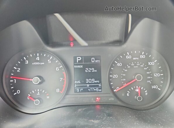 3KPA24AD2ME384853 2021 KIA RIO Red ხელსაწყოთა პანელის ხედი