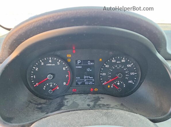 3KPA24AD8LE283248 2020 KIA RIO Red Widok zestawu wskaźników