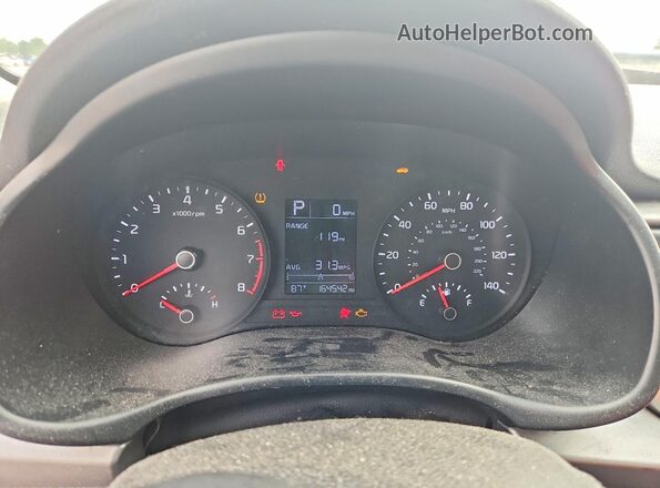 3KPA24AD8LE296730 2020 KIA RIO Red Вид щитка приладів