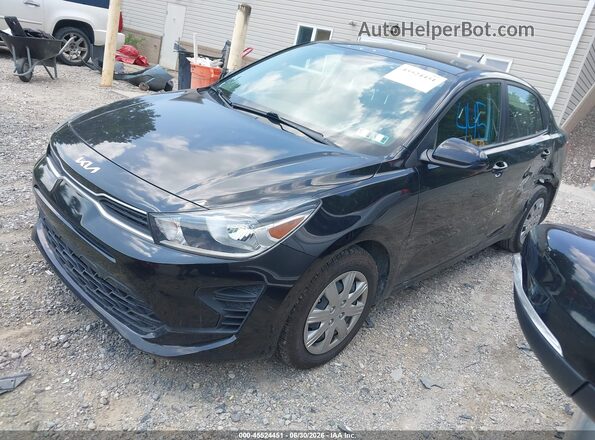 3KPA24AD8NE433720 2022 KIA RIO Black წინა მარცხენა ხედი სამი მეოთხედიდან