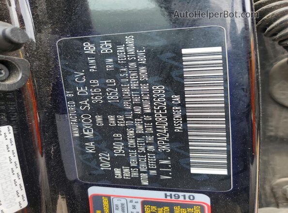 3KPA24AD8PE526398 2023 KIA RIO Black VIN կոդի պիտակի տեսք