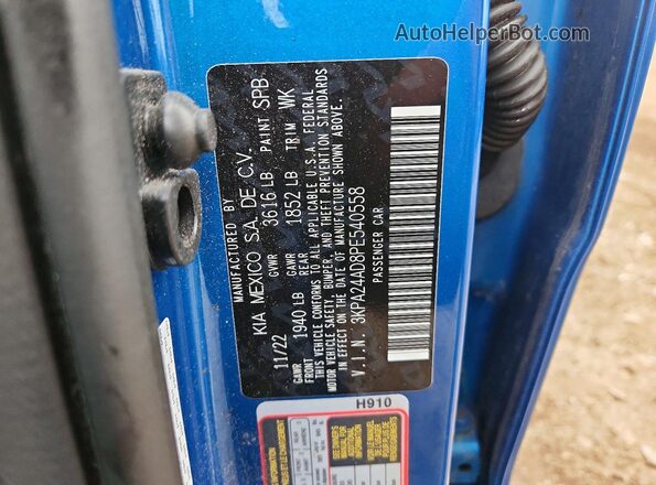 3KPA24AD8PE540558 2023 KIA RIO Blue Engine compartment view