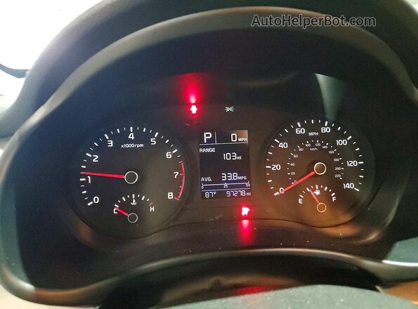 3KPA24AD9LE303314 2020 KIA RIO Black Вид щитка приладів