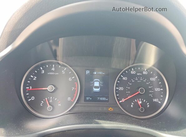 3KPA24AD9LE345577 2020 KIA RIO Black Սարքավորումների վահանակի տեսք