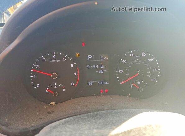 3KPA25AD3LE333821 2020 KIA RIO Black ხელსაწყოთა პანელის ხედი