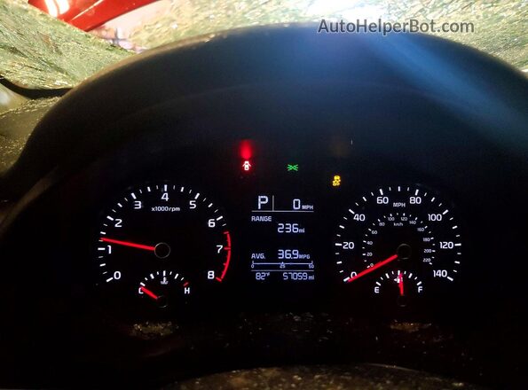 3KPA25AD7LE349228 2020 KIA RIO Red Vista del cuadro de instrumentos