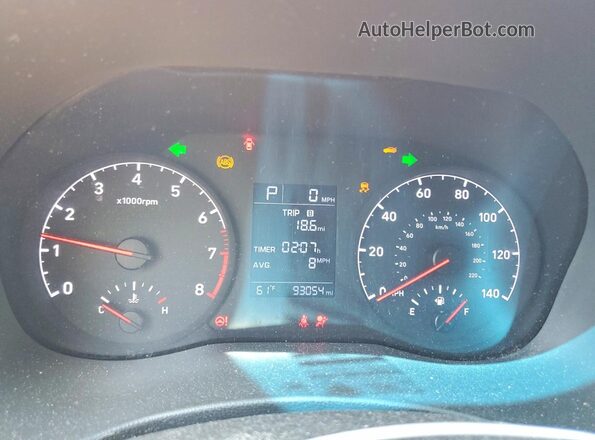 3KPC24A30JE034164 2018 HYUNDAI ACCENT Red Vista del cuadro de instrumentos