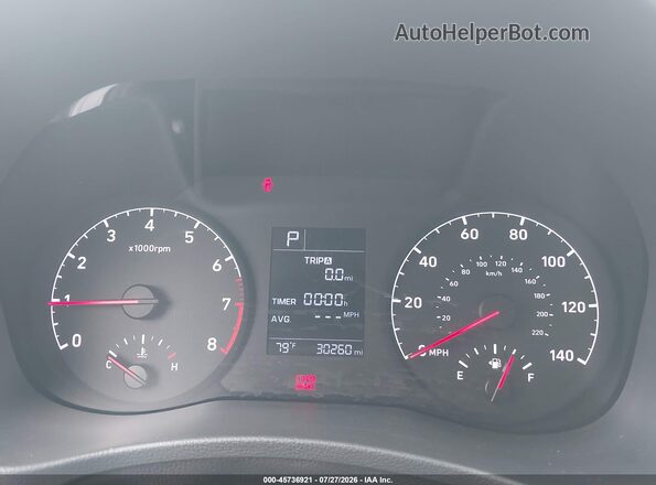 3KPC24A30KE064766 2019 HYUNDAI ACCENT Gray Вид задніх сидінь