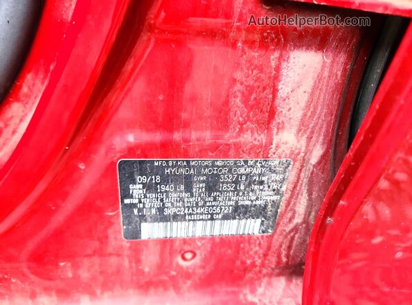 3KPC24A34KE056721 2019 HYUNDAI ACCENT Red Շարժիչի բաժամունքի տեսք