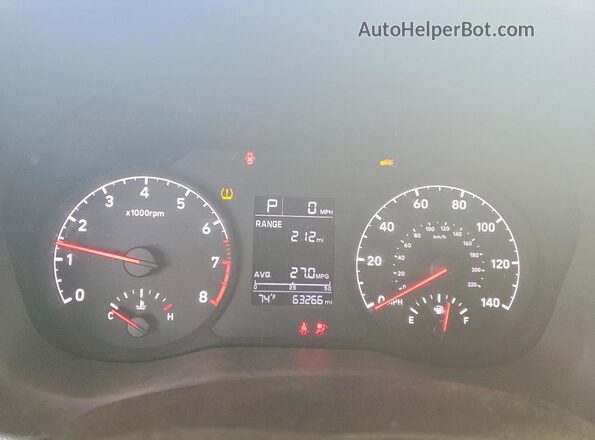 3KPC24A34KE069274 2019 HYUNDAI ACCENT White Вид щитка приладів