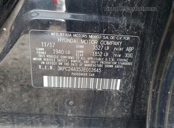 3KPC24A35JE012645 2018 HYUNDAI ACCENT Black Շարժիչի բաժամունքի տեսք
